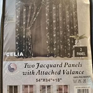 Jacquard Curtains with attached Valances